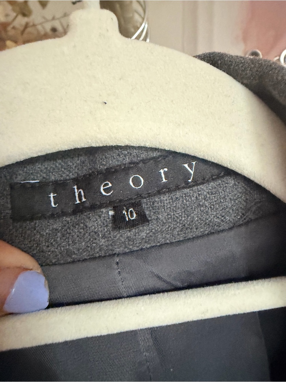 Theory Gray Women's Two-Button Blazer - Picture 2 of 5